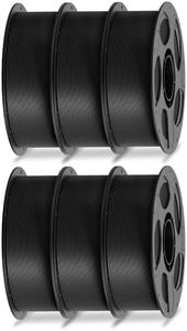 ANYCUBIC PLA Filament 1.75mm Bundle, 3D Printer Filament 1.75mm Dimensional Accuracy +/- 0.02mm, 1KG Spool (2.2 lbs), 6KG Black