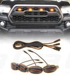 G13 Universal 4 X 4 Daytime Running Light Led Car Grill Raptor Style Emergency Warning Off-Roading Light for All Car/Truck/SUV (Yellow) (Set of 4 Pcs)