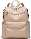 MomsyStore Medium Size Leatherette Backpack Purse for Women and Girls Convertible (Cream)