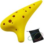 Aestivate Plastic Ocarina Instrument 12 Hole Alto C Ocarina 12-Hole Zelda Ocarina Instrument Easy Instrument for Children, Beginners Pointed Ocarina(Yellow)