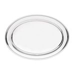 Olympia Oval Serving Tray with Wide Raised Rim Made of Stainless Steel - 610mm