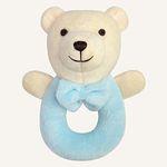 abracadabra Ring Rattle Toy for Newborns & Babies - Develops Sight, Sound & Motor Skills (0-24 Months, Bear Blue, 14 x 11 x 7 cm)