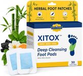 Simple Promise Xitox Foot Pads, Herbal Foot Patches for Nighttime Routine, Rejuvenates Your Body for Restful Sleep, Contains Bamboo Vinegar & Tourmaline, Easy Adhesive Application, 30 Count