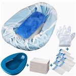 Bedpan Set with 30 Disposable Liners, Super Absorbent Pads and Gloves - Pack 30 Count - Bed Pan for Elderly Women Females Bedridden Patients, Bedpan for Men