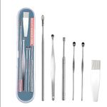 AMENDAS Ear Cleaning Tool Ear Wax Remover Tool Kit Baby Ear Cleaner Buds Curette Cleaner Reusable Ear Cleaner with Storage Box 6 Pcs Ear Pick