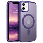 BENTOBEN for Magnetic iPhone 12 Mini Case, Phone Case iPhone 12 Mini [Compatible with Magsafe] Slim Translucent Matte Shockproof Bumper Protective Cute Girls Women Boy Men 12Mini Cover, Deep Purple