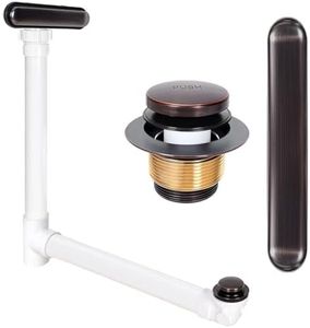 Slotted Overflow Bath Drain with Toe-Tap Stopper, with Metal Overflow Cover, Compatible with Kohler Elevance/Archer/Underscore/Rêve/Parity Baths and Whirlpools, Oil-Rubbed Bronze, Easy Installation
