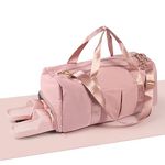 Gym Bag Waterproof Travel Bag Weekender Bags for Women with Wet Pocket & Shoes Compartment, Carry On Bags for Airplanes, Travel, Gym, Business Trip (Pink)