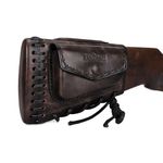 Tourbon Leather Rifle Stock Protective Holder Slip on Recoil Pad Cheek Rest Riser with Cartridges Pouch (Taupe)