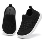 MORENDL Baby Shoes Toddler Walking Sock Shoes Infant Sneakers Boy & Girls Non-Slip Slipper Black 12-15Months
