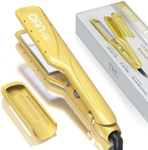 Flat Iron Hair Straightener, 1.5 Inch Titanium Flat Iron with 3D Floating, Straightening Irons with 5 Adjustable Temp Dual Voltage Hair Iron