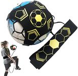 TRADERPLUS Soccer Trainer Football Kick Training Aids Hands-Free Adjustable Solo Practice Equipment with Adjustable Belt Elastic Rope Fits Ball 3, 4,and 5 (Football)