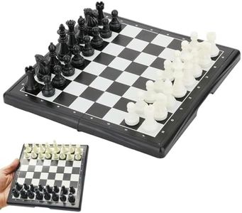 Mini Magnetic Chess Set - Portable Folding Chess Board for Adults - Travel Chess Set with Storage Case