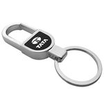 VillageTiger Silver Plated Hook n Loop SUV Car Keychain Compatible With Tata Nexon, Punch, Altroz Dark, Tiago, Harrier, Safari, Tigor EV Electric Cars Key Chain Keyrings (Arch Shape)