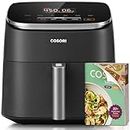 Cosori 9-in-1 TurboBlaze Air Fryer 6 Qt, PFAS-Free Ceramic Coating, 90°–450°F, Precise Heating for Even Results, Air Fry, Roast, Bake, Broil, Dry, Frozen, Proof, Reheat, Keep Warm, 120V, Dark Gray