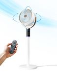 Xech Newly Launched Pedestal Fan Air Circulator 3D Standing Fan & Noiseless Swing Oscillation 45W Energy Efficient Motor Remote Powerful Air Throw (Gusto) (White)