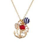 Lux Accessories Friends Necklace For 2 Anchors