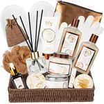 LILY ROY Perfume Coconut Spa Gifts Basket for Women and Men Bath and Body Gift Baskets For Women Spa Bath Gift Set for Birthday Christmas Gift Basket for Women Perfumes Bath Spa Kit Set Self Skin Care Gift Sets for Mother's Day