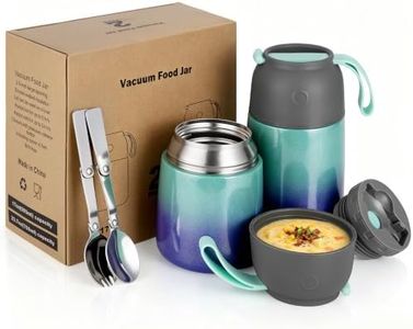 Insulated Thermo Food Jar for Hot & Cold Food for Kids Adult, 17&24 oz Soup Thermal Hot Food Containers for Lunch, Triple Layer Insulation Stainless Steel Food Jar with Spoon(2 Pack Rainbow)
