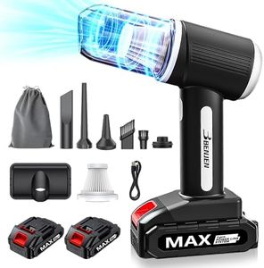 BENJEN Portable Vacuum Cleaner for Car, Cordless Handheld Car Vacuum 21000PA High Power with Brushless Motor, Two Batteries Long Endurance, Mini Vacuum Cleaner for Car, Home, Office, Pet