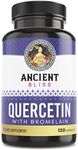 Ancient Bliss Quercetin with Bromelain | Quercetin 1000mg Bromelain 200mg per Serving | Supports Immune System, Joint Health, Respiratory Health & Overall Well-Being – 120 Capsules