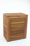 The Original Nila Teak Wall Hugging Louvered Large Hamper 416