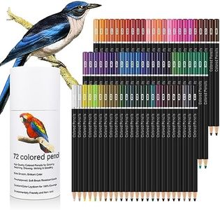 SEANTUA Lápices de colores para adultos, 72 lápices de colores para niños, lápices para libros de colorear, minas de color de calidad con núcleo blando para artistas coloristas, Art Supplies