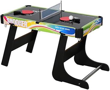 HOMCOM Tavolo da Gioco 4 in 1 per Calcio-Balilla, Biliardo, Air Hockey e Ping Pong con Accessori Inclusi, Tavolo Pieghevole in MDF e Plastica, Multicolore