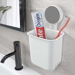 Rylan Plastic Wall Mounted Self Adhesive Toothbrush Holder/Toothbrush Holder/Toothbrush Holders for Toothbrushes,Toothpaste,Shaver,Razor&Make Up Brush (1).