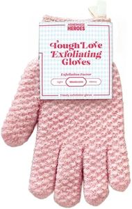 Handmade Heroes Tough Love Exfoliating Gloves – 2pc Reusable Body Scrub Washcloth Mitt for Shower, Bath & Spa, Dead Skin Remover, Ingrown Hair & Self-Tan Exfoliator, Shower Accessories for Smooth Skin