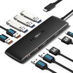 Usb C Docking Station with 10 Gbps USB C/A Data Port, 𝟐𝟎𝟐𝟒 𝐍𝐞𝐰𝐞𝐬𝐭 Lemorele 10-in-1 USB HUB Adapter with Dual 4K HDMI, 7 USB A 3.1/2.0, 100 W PD, for Windows, MacBook