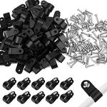 VIPMOON 100pcs Black 3/8 inch Nylon R-Type Cable Clips Clamp Kit, Mounting Cord Fastener Wire Clamp with 100Pcs Screws for Indoor Outdoor Electrical Wire Management Organizer