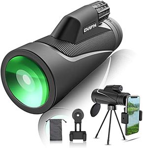 Jumelles Monoculaires 12 x 50 HD,Telescope Monoculaire Puissant,Portable Télescope Monoculaire Étanche avec Support de Téléphone et Trépied pour Concerts Chasse l'observation des Oiseaux Voyages