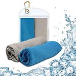 Nagsxiw 2Pcs Cooling Towel, Cool Cold Towel for Neck, Microfibre Sweat Towel, Soft Breathable Chilly Towel for Yoga, Golf, Gym, Camping, Running, Workout, Fitness