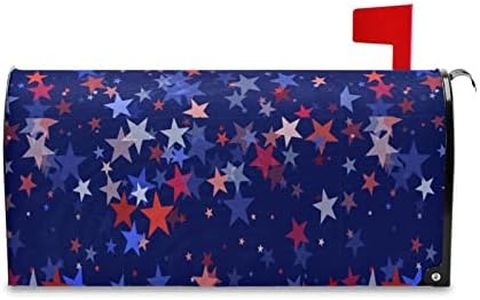 Wusikd USA Stars Mailbox Cover Magnetic Standard Size Mailbox Covers Letter Post Box Cover Wrap Decoration Welcome Home Garden Outdoor 21" Lx 18" W