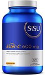 Sisu Ester-C 600mg Capsules, 24-hour Immune Support Vitamin C, Less Acidic, Better Absored & Rentained Than Other Forms of Vitamin C, 120 VC, Vegan, Non-GMO, Gluten Free, Dairy Free, Soy Free