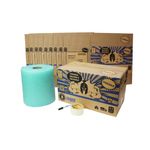 Trojan Home Moving Kit Large - Contains 10 Strong Packing Boxes 51x29x29cm, Clear Packaging Tape, 25m of Green Bio Bubble Wrap and 1 Black Sharpie Pen - House Moving Essentials