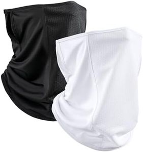 OZERO Cooling Neck Gaiter Face Mask Balaclava: Sun Protection Face Cover Scarf with Earloop - Breathable Bandana for Men Women Outdoor Sports, Fishing, Hiking, Cycling (Black+White)