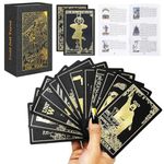 PATPAT® 78 Sheet Tarot Cards with 2 Collectible Cards Luxury Golden Embossing Creative Tarot Decks with Guide Book Starters