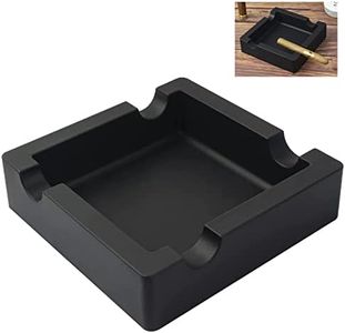 Outdoor Cigar Ashtrays Unbreakable Large Ring Gauge Silicone Ashtrays for Patio/Outside/Indoor/Home Decor with 4 Rest Cigar Holder Ash Tray Minimalistic