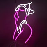 Lady Neon Signs Neon Signs for Wall Decor Pink White LED Light Sign for Preppy Room Decor Light Up Sign for Birthday Party Decoration USB Powered