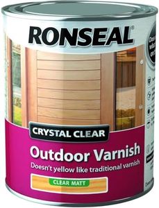 AMK® Ronseal Crystal Clear Outdoor Exterior Wood Varnish 250ml Matt No Yellowing Lasting Protection Resists Cracking Peeling and Blistering Enhances Natural Colour