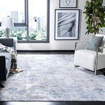 SAFAVIEH Amelia Collection Area Rug - 9' x 12', Grey & Blue, Modern Abstract Design, Non-Shedding & Easy Care, Ideal for High Traffic Areas in Living Room, Bedroom (ALA705F)