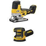 DEWALT 20V MAX Jig Saw, Barrel Grip, Tool Only (DCS335B) and 20V MAX* Orbital Sander, Tool Only (DCW210B)