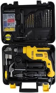 STANLEY SDH550KPA-IN 550W 13mm Corded Single Speed Hammer Drill Machine and Hand Tool Kit (120-Pieces) - Includes Hammer Drill, Measurement Tape, Drill Bits, Hammer, YELLOW & BLACK