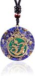 Da Piao Liang Orgonite Pendant Lapis Lazuli Energy Necklace Healing Crystal Dragon Pendant For Men And Women Amulet Jewelry, Pendant Size：36*10mm, Resin, Lapis Lazuli