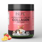 INLIFE Collagen for Dogs & Cats | Hydrolyzed Collagen Powder for Skin, Coat & Joints | Clinically Proven Ingredient with Biotin, Vitamin C, Hyaluronic Acid & Glucosamine | Pet Supplement (Strawberry)