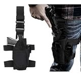 REDAPRIC Drop Leg Holster,Thigh Gun Holsters for Men Women, Airsoft Pistol Holster for Right Handed with Magazine Pouch Adjustable Tactical Leg Harness for Military Training Hunting Law Enforcement