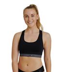 DANISH ENDURANCE Sports Bra for Women, Lightweight Racerback Compression Bralette, for Workouts (Black, Medium)