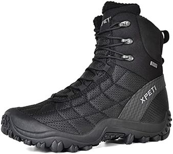 XPETI Mens Hiking Boots Waterproof Walking Boots Men High Rise Winter Snow Trekking Shoes Black Size 11.5